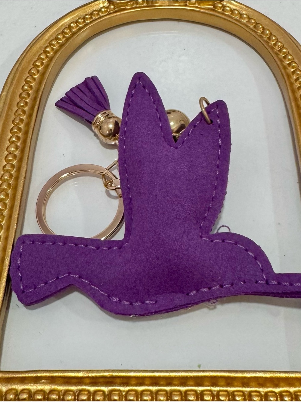 New Purple Multicolor Hummingbird Rhinestone Keychain - Picture 5 of 5